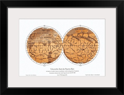 Schiaparelli's map of Mars, 1877-1888