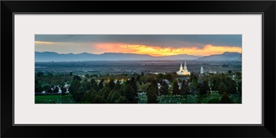 Brigham City Utah Temple, Valley at Sunset, Brigham City, Utah