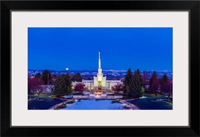 Denver Colorado Temple, Moonset, Centennial, Colorado