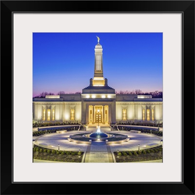 Indianapolis Indiana Temple, Entrance in the Evening, Carmel, Indiana