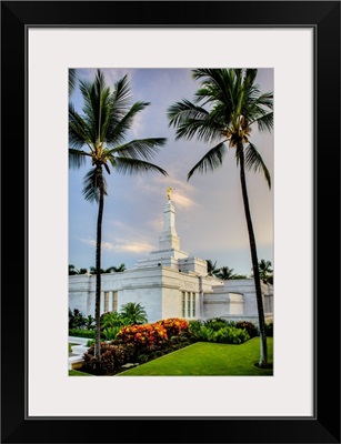 Kona Hawaii Temple, Palm Trees, Kailua, Hawaii