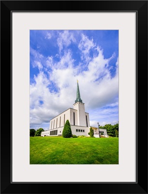 London England Temple, Blue Sky and Clouds, Newchapel, Surrey, England