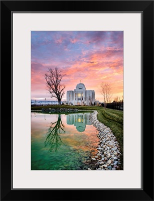 Meridian Idaho Temple, Reflection and Sunset, Meridian, Idaho