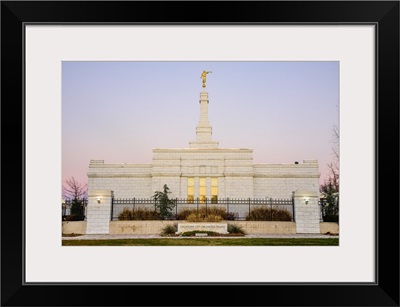 Oklahoma City Oklahoma Temple, Sign at Twilight, Yukon, Oklahoma