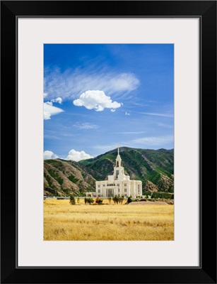 Payson Utah Temple, Field and Clouds Above, Payson, Utah