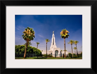 Redlands California Temple and Palm Trees, Redlands, California