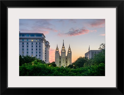 Salt Lake Temple, Pink Sunset, Salt Lake City, Utah