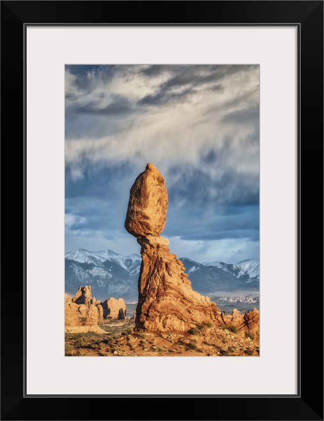 Balanced Rock in Arches National Park at sunset