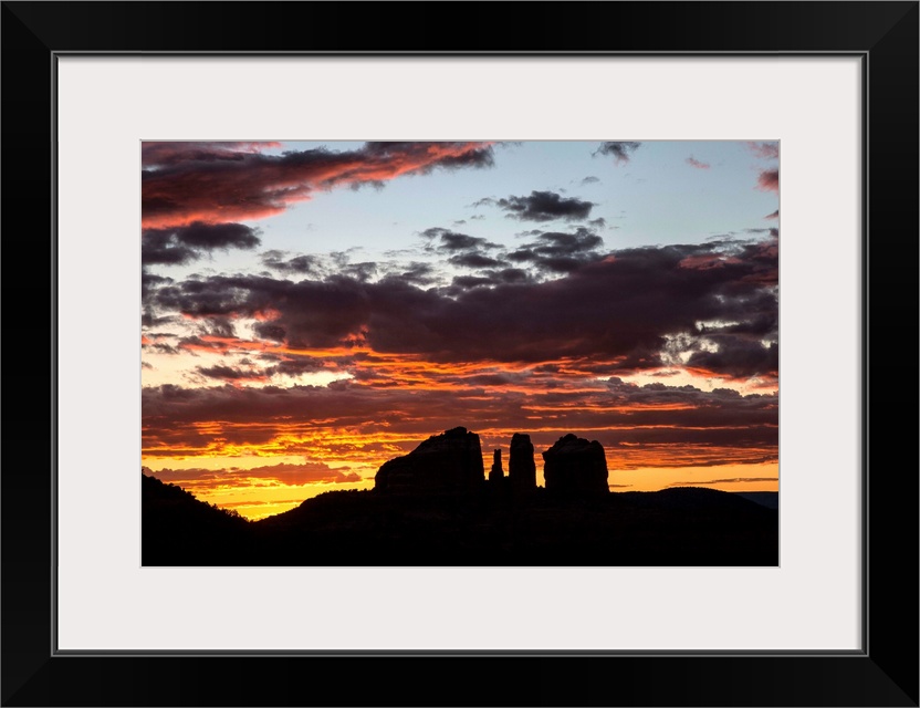 Beautiful sunset over Cathedral Rocks in Sedona, Arizona.