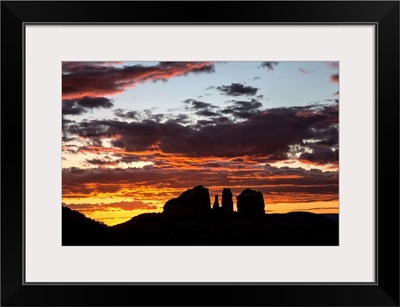 Beautiful sunset over Cathedral Rocks in Sedona, Arizona