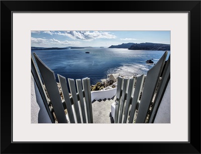 Beautiful view of the Aegean Sea from Oia, Santorini, Greece