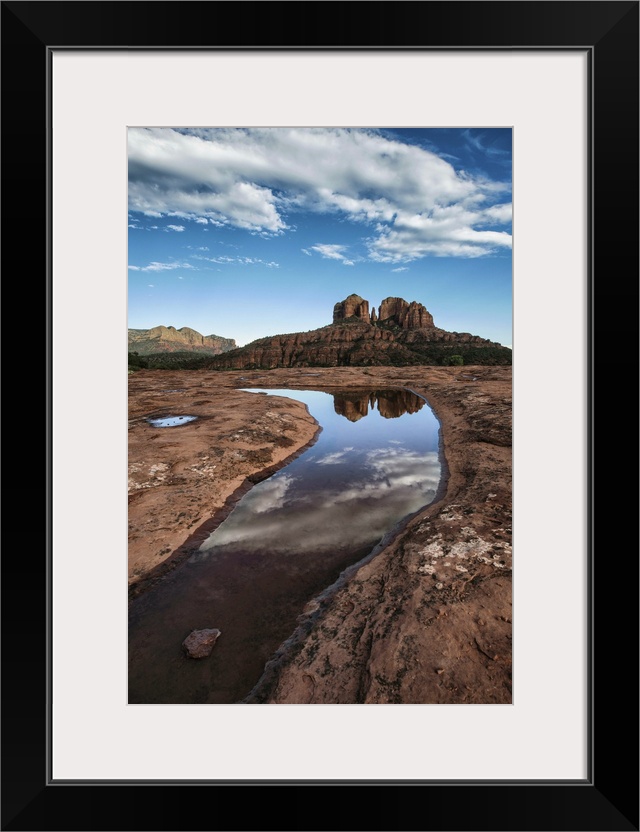 Cathedral rocks with reflection at sunset in Sedona, Arizona