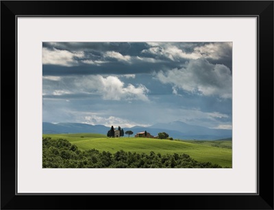 Church and fields in Tuscany