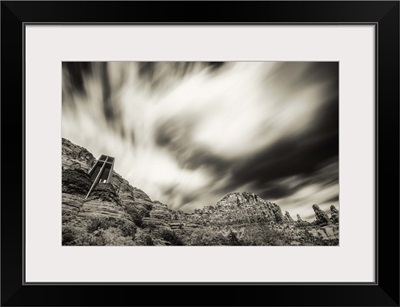 Clouds above the Chapel of the Holy Cross in Sedona, Arizona