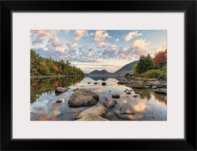 Fall color at Jordan Pond in Acadia National Park