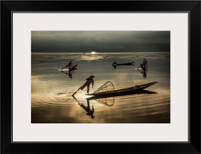 Inle Lake fisherman at sunrise