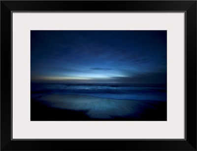 Moody blue ocean at dusk, Big Sur, California