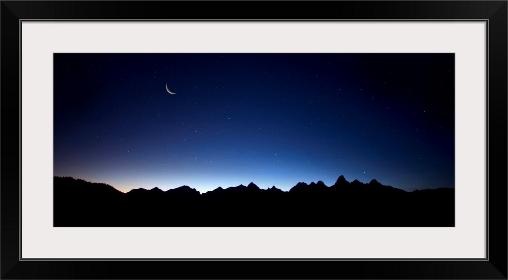 Moonrise over the Grand Tetons in Jackson Hole, Wyoming