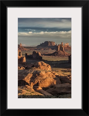 Picturesque Hunts Mesa rock formation in Monument Valley, Utah
