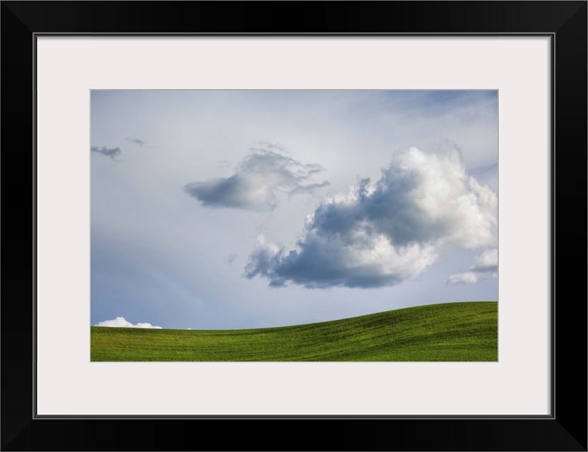 Powerful clouds and green wheat fields in the Palouse