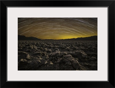 Star Trails Over The Devils Golfcourse In Death Valley National Park
