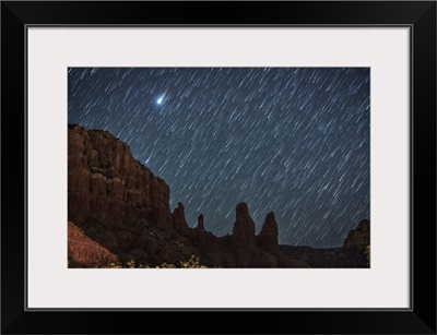 Star trails over the red rocks of Sedona, Arizona