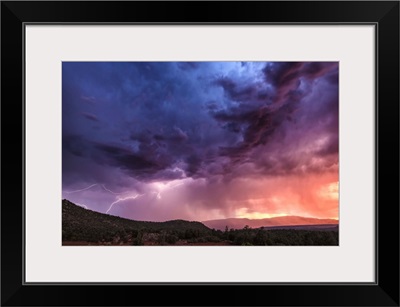 Storm with lightning over Sedona, Arizona