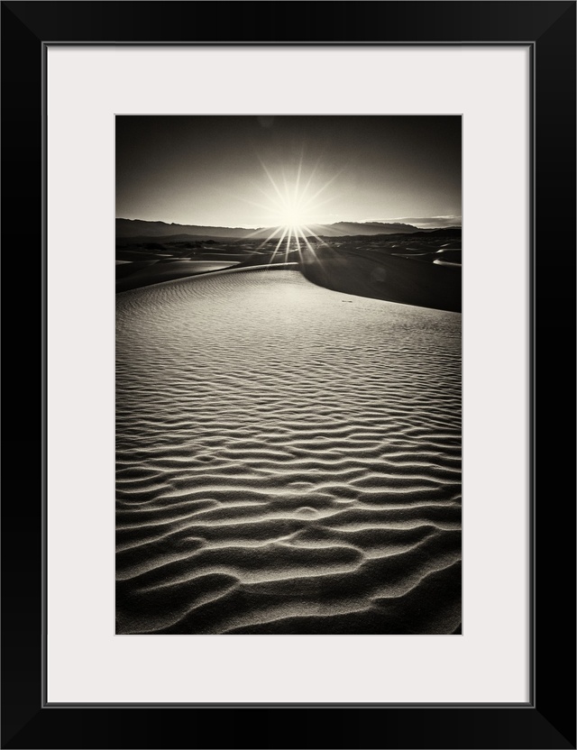 Sunrise in the Mesquite Sand Dunes at Death Valley National Park.