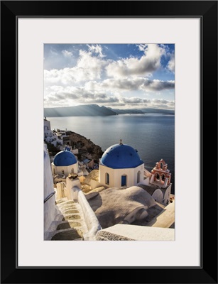 The blue churches of Oia Santorini, Greece