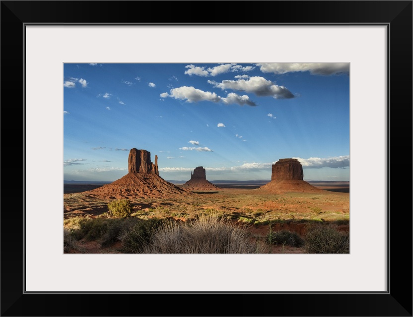 The MIttens at sunset in Monument Valley, Utah