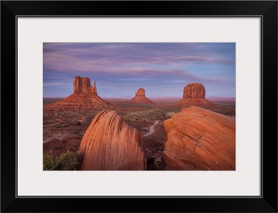 The Mittens in Monument valley, Arizona at sunset