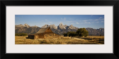 The Mormon Row Barns and Grand Tetons, Jackson Hole, Wyoming