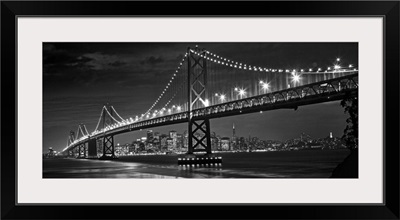 The Oakland Bay Bridge after dark