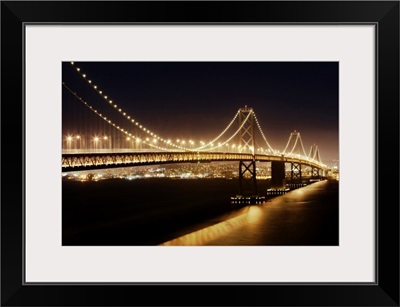 The Oakland Bay Bridge at night, San Francisco