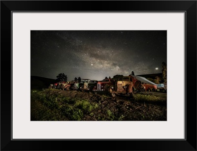 Vintage Trucks Under The Milky Way In The Palouse
