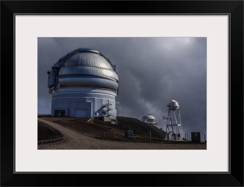 Big Island Hawaii. Clouds roll in above an observatory on the Mauna Kea volcano in Hawaii.