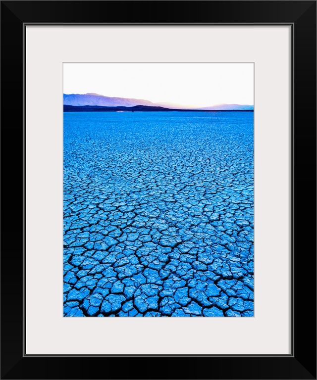 Cracked lava beds of Black Rock Desert in Nevada in the evening.