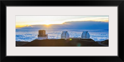 The Sun Sets Over The Observatories On Mauna Kea