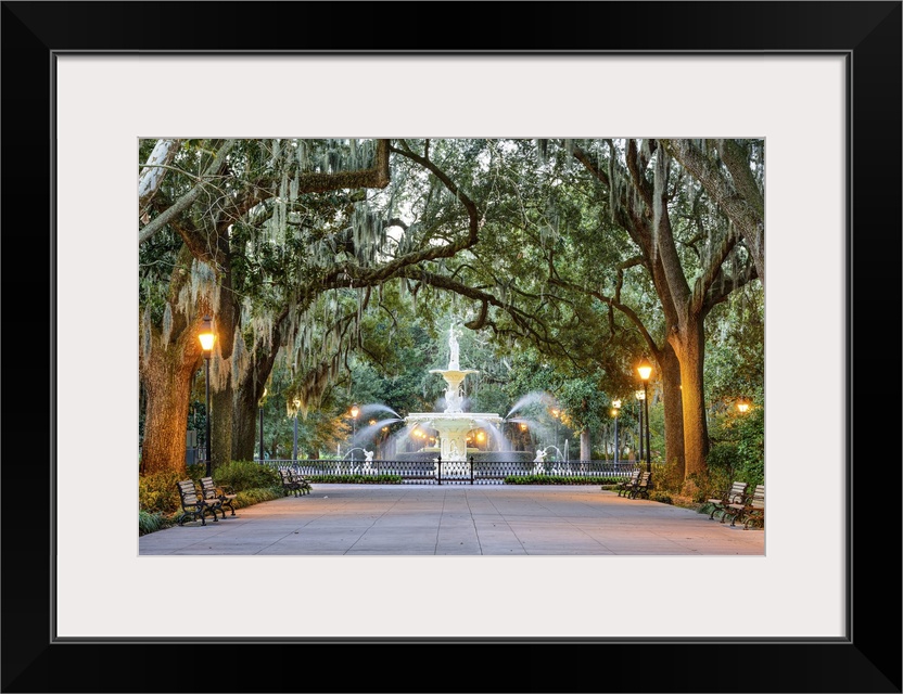 Forsyth Park Fountain in Savannah, Georgia, USA.