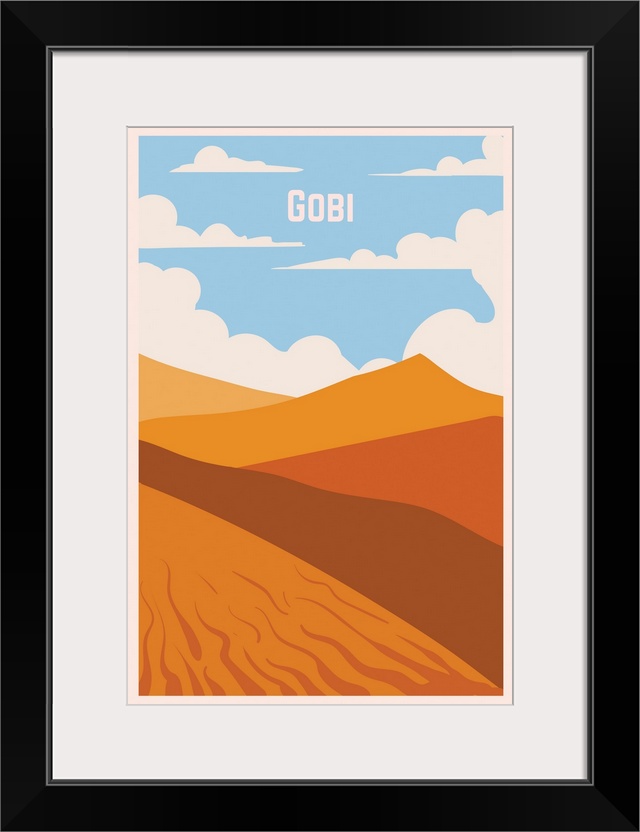 Gobi Desert Modern Vector Travel Poster