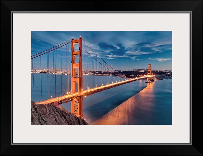 The Golden Gate Bridge in San Francisco bay.