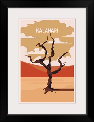 Kalahari Desert Modern Vector Travel Poster