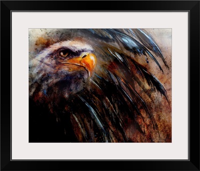 Painting of an Eagle on an Abstract Background