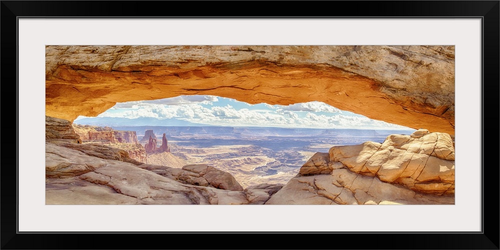 Panoramic View Of Famous Mesa Arch, Canyonlands National Park, Utah