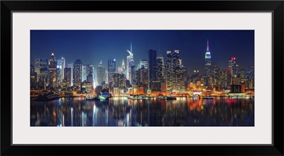 Panoramic View Of Manhattan At Night