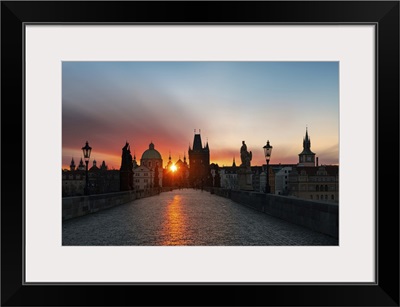 Prague Skyline With Historical Buildings At Sunrise In Czech Republic