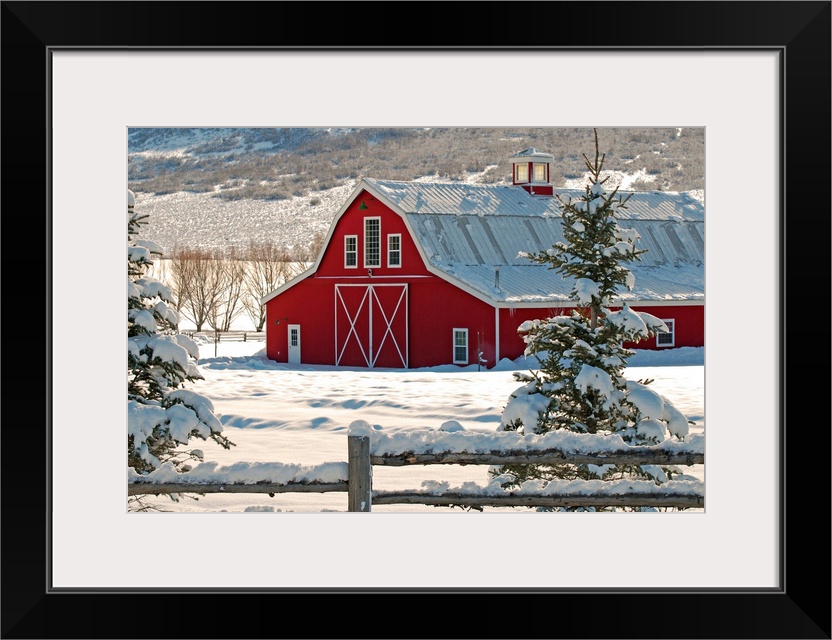 Red Barn with Snow