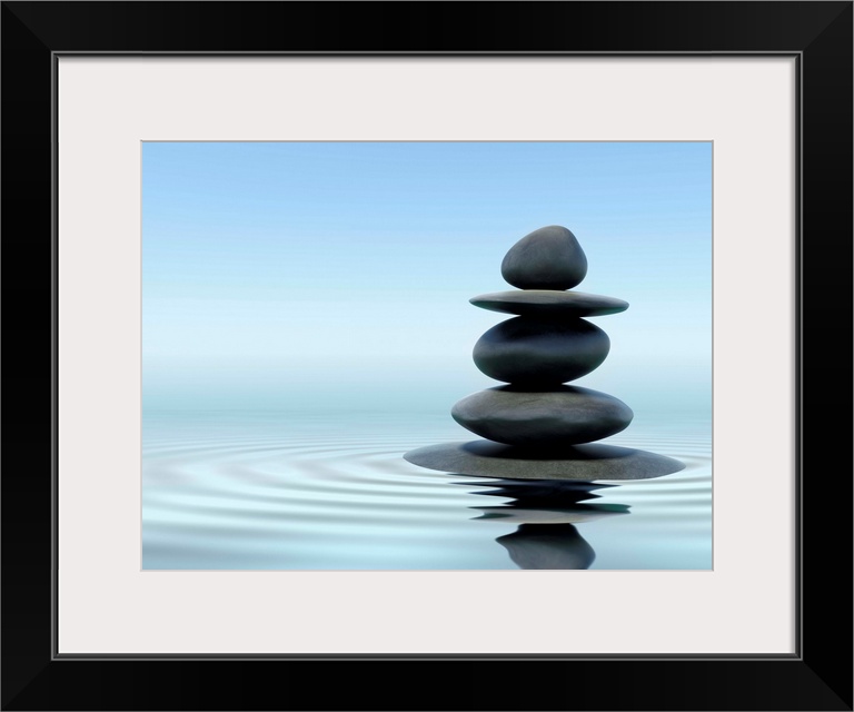 Zen stones in water