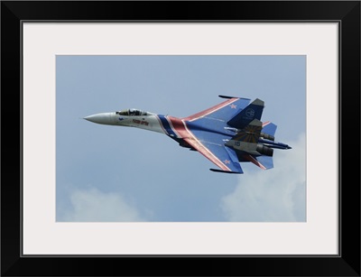 A Sukhoi Su-27 Flanker of the Russian Knights aerobatic team