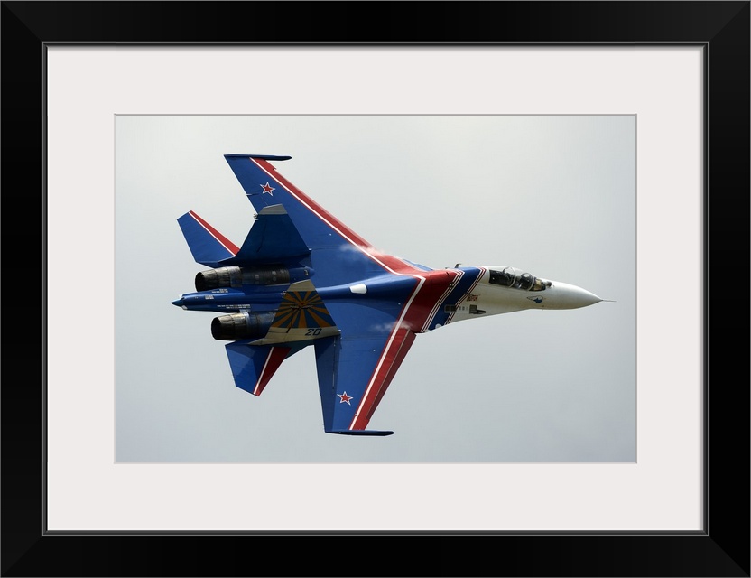 A Sukhoi Su-27 Flanker of the Russian Knights aerobatic team.